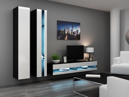 Изображение Cama Living room cabinet set VIGO NEW 5 black/white gloss