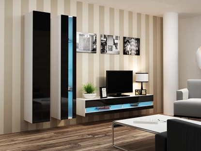 Изображение Cama Living room cabinet set VIGO NEW 5 white/black gloss
