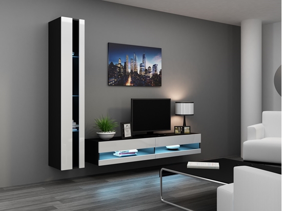 Picture of Cama Living room cabinet set VIGO NEW 8 black/white gloss