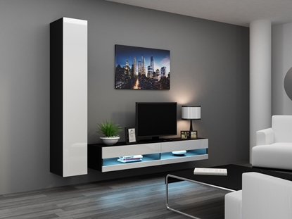 Изображение Cama Living room cabinet set VIGO NEW 9 black/white gloss