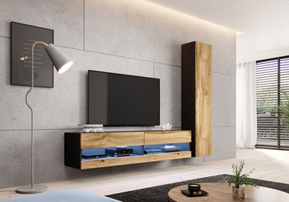 Изображение Cama living room cabinet set VIGO NEW 9 black/wotan oak