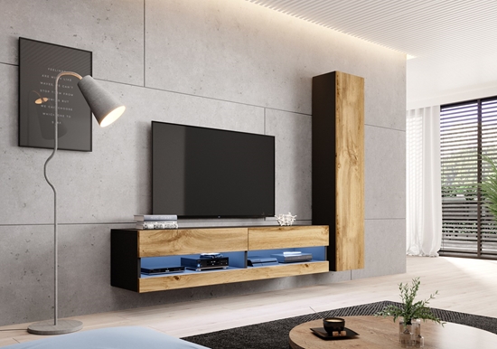 Picture of Cama living room cabinet set VIGO NEW 9 black/wotan oak