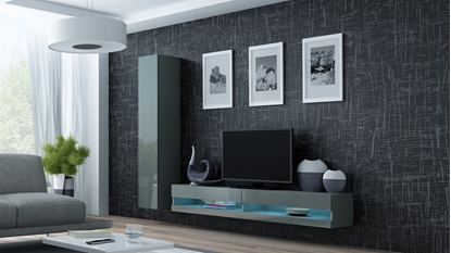 Изображение Cama Living room cabinet set VIGO NEW 9 grey/grey gloss