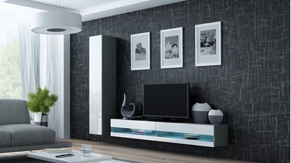 Изображение Cama Living room cabinet set VIGO NEW 9 grey/white gloss