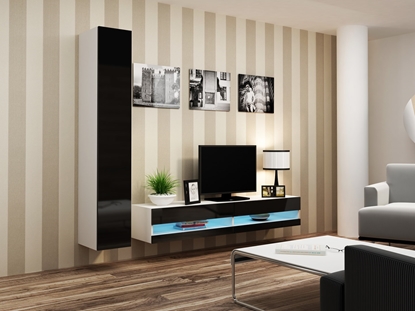 Изображение Cama Living room cabinet set VIGO NEW 9 white/black gloss