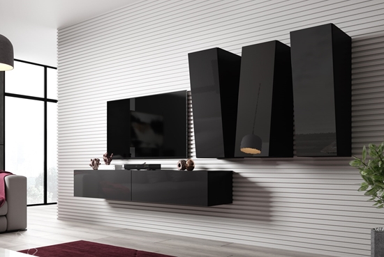 Picture of Cama Living room cabinet set VIGO SLANT 1 black/black gloss