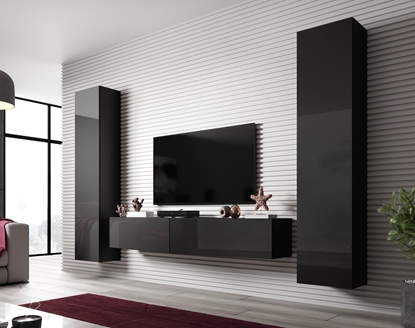 Attēls no Cama Living room cabinet set VIGO SLANT 2 black/black gloss