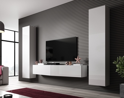 Attēls no Cama Living room cabinet set VIGO SLANT 2 white/white gloss