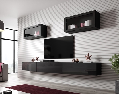 Attēls no Cama Living room cabinet set VIGO SLANT 3 black/black gloss