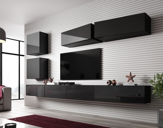 Picture of Cama Living room cabinet set VIGO SLANT 5 black/black gloss