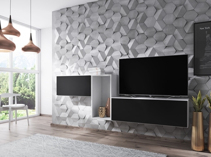 Picture of Cama living room furniture set ROCO 11 (RO1+RO3+RO4) white/white/black