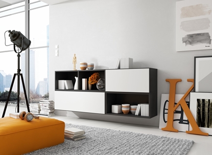 Picture of Cama living room furniture set ROCO 16 (RO1+RO2+RO3+RO4) black/black/white