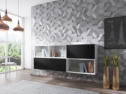 Picture of Cama living room furniture set ROCO 16 (RO1+RO2+RO3+RO4) white/white/black