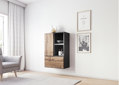 Picture of Cama living room furniture set ROCO 17 (2xRO3 + 2xRO6) antracite/wotan oak