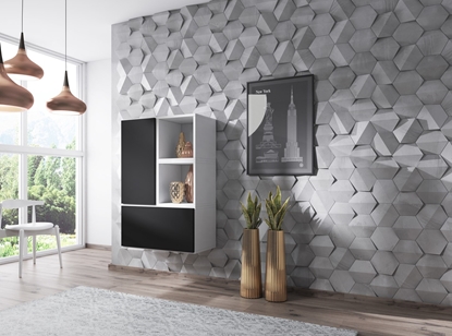 Picture of Cama living room furniture set ROCO 17 (2xRO3 + 2xRO6) white/white/black