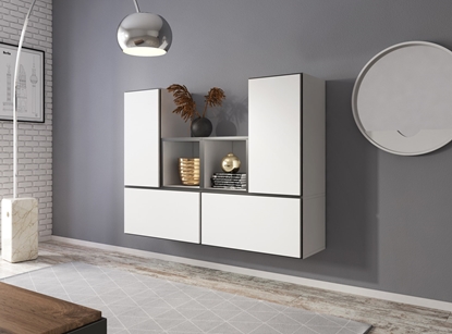Picture of Cama living room furniture set ROCO 18 (4xRO3 + 2xRO6) white/black/white