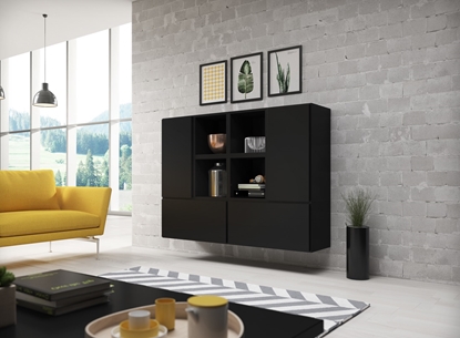 Picture of Cama living room furniture set ROCO 19 (4xRO3 + 4xRO6) black/black/black
