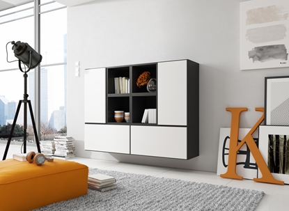 Picture of Cama living room furniture set ROCO 19 (4xRO3 + 4xRO6) black/black/white