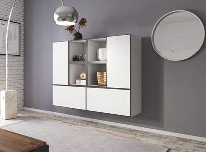 Picture of Cama living room furniture set ROCO 19 (4xRO3 + 4xRO6) white/black/white