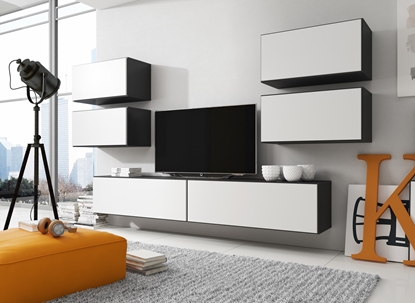 Picture of Cama living room furniture set ROCO 2 (2xRO1 + 4xRO3) black/black/white