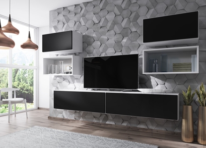 Picture of Cama living room furniture set ROCO 3 (2xRO3+2xRO4+2xRO1) white/white/black