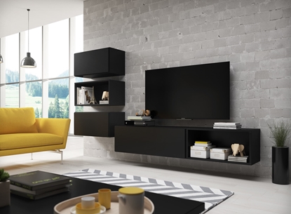Picture of Cama living room furniture set ROCO 4 (RO1+2xRO3+2xRO4) black/black/black