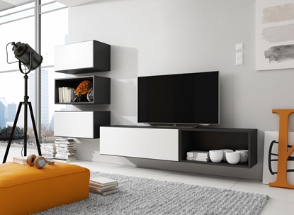 Picture of Cama living room furniture set ROCO 4 (RO1+2xRO3+2xRO4) black/black/white