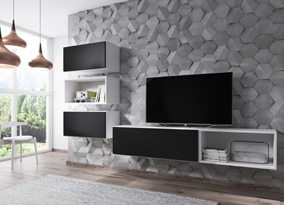 Picture of Cama living room furniture set ROCO 4 (RO1+2xRO3+2xRO4) white/white/black