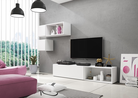 Picture of Cama living room furniture set ROCO 5 (RO1+2xRO4+2xRO5) white/white/white