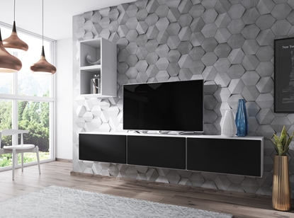 Picture of Cama living room furniture set ROCO 7 (3xRO3 + 2xRO6) white/white/black
