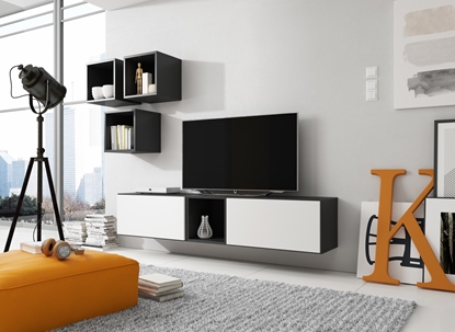 Picture of Cama living room furniture set ROCO 8 (2xRO3 + 4xRO6) black/black/white