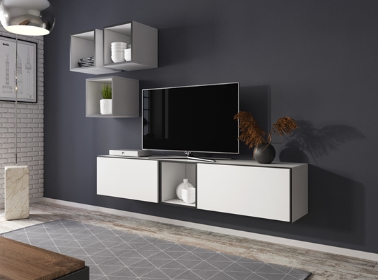 Picture of Cama living room furniture set ROCO 8 (2xRO3 + 4xRO6) white/black/white