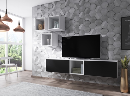 Picture of Cama living room furniture set ROCO 8 (2xRO3 + 4xRO6) white/white/black