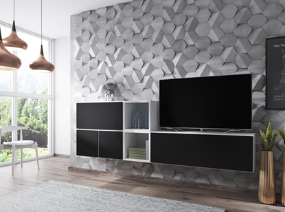 Attēls no Cama living room furniture set ROCO 9 (RO1+RO3+2xRO6+2xRO5) white/white/black