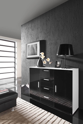 Picture of Cama living room sideboard UNI BLACK white/black gloss