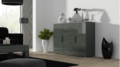 Picture of Cama living room sideboard UNi grey/grey gloss