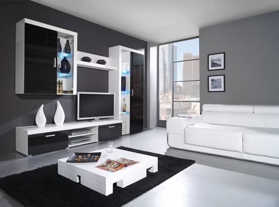 Изображение Cama living room storage set SAMBA B white/black gloss