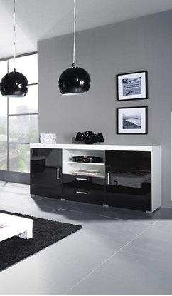 Picture of Cama living room storage set SAMBA C white/black gloss