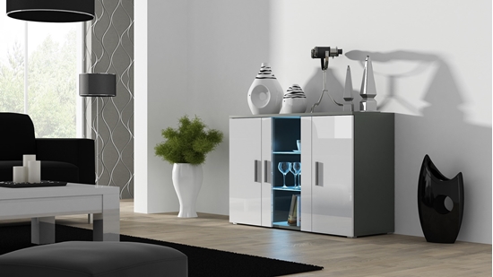 Picture of Cama sideboard 120 cm SOHO S7 grey/white gloss