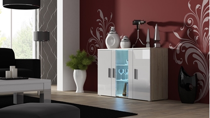 Attēls no Cama sideboard 120 cm SOHO S7 sonoma oak/white gloss