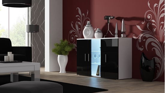 Picture of Cama sideboard 120 cm SOHO S7 white/black gloss