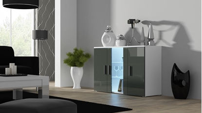 Attēls no Cama sideboard 120 cm SOHO S7 white/grey gloss