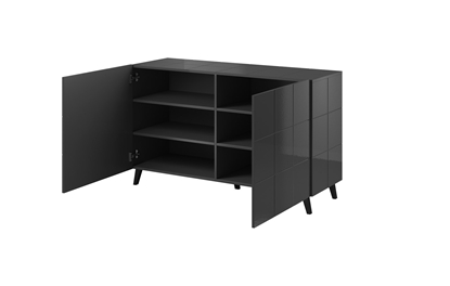 Picture of Cama sideboard 2D REJA graphite grey gloss/graphite grey gloss