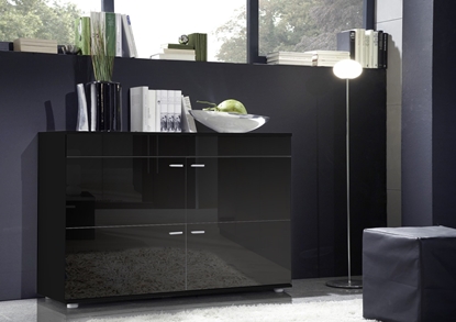 Attēls no Cama sideboard LOGO II NIGHT 120/42/78 black/black gloss