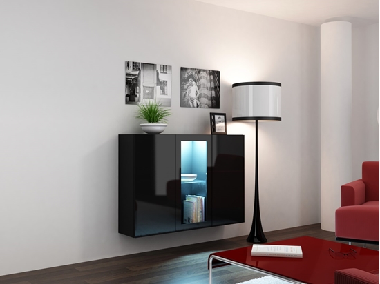 Picture of Cama Sideboard VIGO 90/120/38 black/black glossy