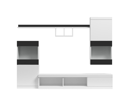 Picture of Cama storage cabinets set NICK 220/41/190 white matte/black gloss