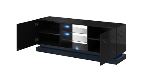 Picture of Cama TV cabinet QIU 160 MDF black gloss/black gloss