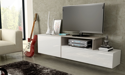Picture of Cama TV cabinet SIGMA 3 180 white/white gloss + sonoma oak
