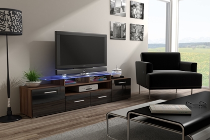 Picture of Cama TV stand EVORA 200 plum tree/black gloss