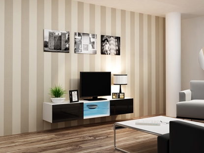 Picture of Cama TV stand VIGO GLASS 30/180/40 white/black gloss